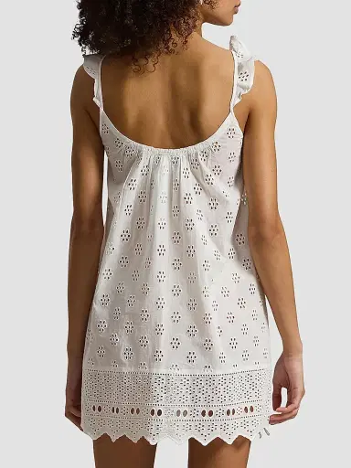Polo Ralph Lauren Women's Cotton Eyelet Cami Sleep Dress | Thumbnail 4 Polo Ralph Lauren Women's Cotton Eyelet Cami Sleep Dress | Thumbnail 4