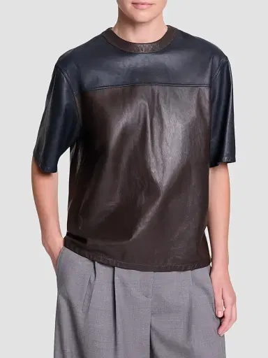 TWP Women's Two-Tone Leather T-Shirt | Thumbnail 3 TWP Women's Two-Tone Leather T-Shirt | Thumbnail 3