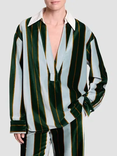 TWP Women's A Case Of You Striped Cotton Blouse | Thumbnail 4 TWP Women's A Case Of You Striped Cotton Blouse | Thumbnail 4