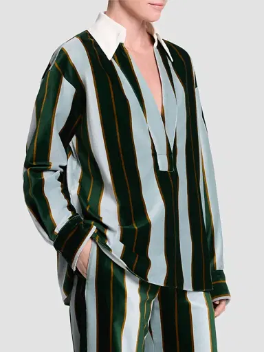 TWP Women's A Case Of You Striped Cotton Blouse | Thumbnail 6 TWP Women's A Case Of You Striped Cotton Blouse | Thumbnail 6
