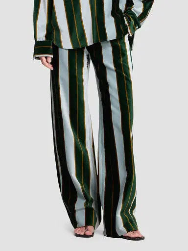 TWP Women's Isla Striped Cotton Wide-Leg Pants | Thumbnail 4 TWP Women's Isla Striped Cotton Wide-Leg Pants | Thumbnail 4