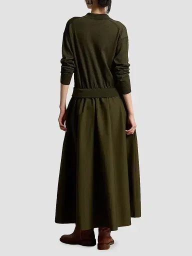 Polo Ralph Lauren Women's Hybrid Knit Polo Midi Dress | Thumbnail 3 Polo Ralph Lauren Women's Hybrid Knit Polo Midi Dress | Thumbnail 3