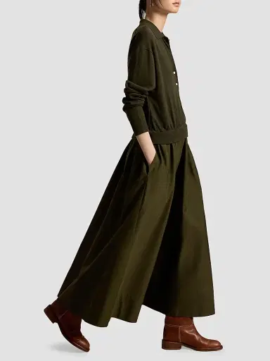 Polo Ralph Lauren Women's Hybrid Knit Polo Midi Dress | Thumbnail 5 Polo Ralph Lauren Women's Hybrid Knit Polo Midi Dress | Thumbnail 5