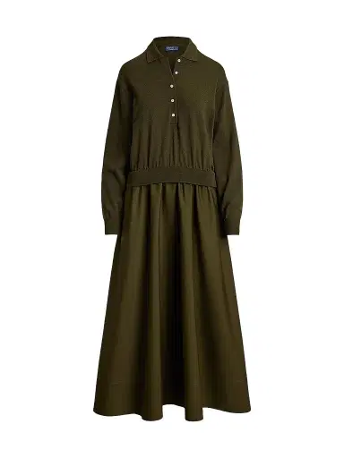 Polo Ralph Lauren Women's Hybrid Knit Polo Midi Dress | Thumbnail 1 Polo Ralph Lauren Women's Hybrid Knit Polo Midi Dress | Thumbnail 1