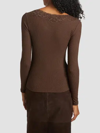Cami NYC Women's Rooney Ribbed Lace-Trim Top | Thumbnail 5 Cami NYC Women's Rooney Ribbed Lace-Trim Top | Thumbnail 5