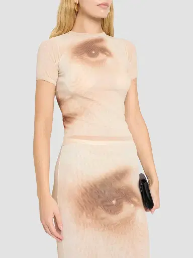 Jean Paul Gaultier Women's Face Mesh Baby T-Shirt | Thumbnail 4 Jean Paul Gaultier Women's Face Mesh Baby T-Shirt | Thumbnail 4