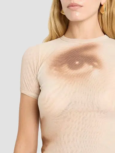 Jean Paul Gaultier Women's Face Mesh Baby T-Shirt | Thumbnail 5 Jean Paul Gaultier Women's Face Mesh Baby T-Shirt | Thumbnail 5