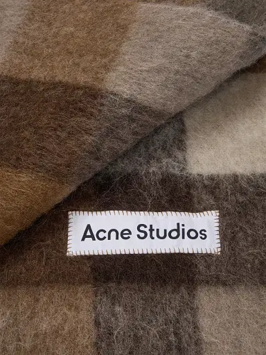 Acne Studios Men's Main Vally Checkered Fringe Scarf | Thumbnail 3 Acne Studios Men's Main Vally Checkered Fringe Scarf | Thumbnail 3