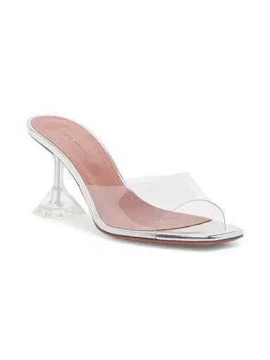 Amina Muaddi Women's Lupita 70MM Transparent Mules | Thumbnail 2 Amina Muaddi Women's Lupita 70MM Transparent Mules | Thumbnail 2