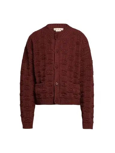 Marni Men's Fisherman Dot Wool-Cashmere Cardigan | Thumbnail 1 Marni Men's Fisherman Dot Wool-Cashmere Cardigan | Thumbnail 1