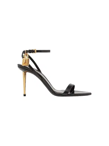 Tom Ford Women's Padlock 85 Leather Point-Toe Ankle-Strap Sandals | Thumbnail 1 Tom Ford Women's Padlock 85 Leather Point-Toe Ankle-Strap Sandals | Thumbnail 1