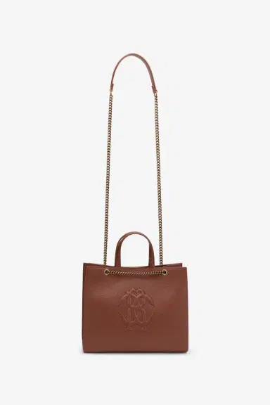 Roberto Cavalli Brown Leather Monogram RC Shoulder Bag | Thumbnail 3 Roberto Cavalli Brown Leather Monogram RC Shoulder Bag | Thumbnail 3