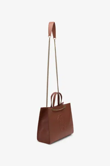 Roberto Cavalli Brown Leather Monogram RC Shoulder Bag | Thumbnail 4 Roberto Cavalli Brown Leather Monogram RC Shoulder Bag | Thumbnail 4