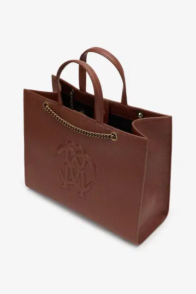 Roberto Cavalli Brown Leather Monogram RC Shoulder Bag | Thumbnail 5 Roberto Cavalli Brown Leather Monogram RC Shoulder Bag | Thumbnail 5