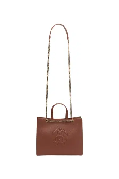 Roberto Cavalli Brown Leather Monogram RC Shoulder Bag | Thumbnail 1 Roberto Cavalli Brown Leather Monogram RC Shoulder Bag | Thumbnail 1