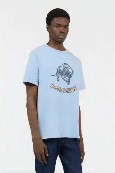 Roberto Cavalli Light Blue T-Shirt | Thumbnail 2 Roberto Cavalli Light Blue T-Shirt | Thumbnail 2