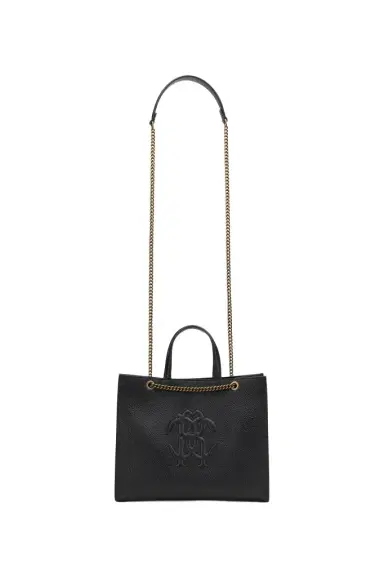 Roberto Cavalli Black Leather Monogram RC Shoulder Bag | Thumbnail 1 Roberto Cavalli Black Leather Monogram RC Shoulder Bag | Thumbnail 1