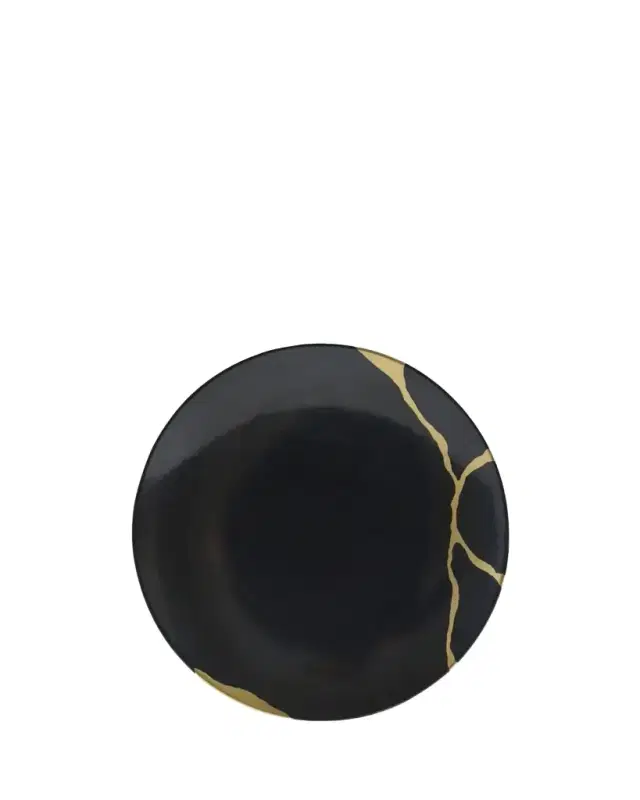 Kintsugi Charbon Coupe Salad Plate, 8.3" Kintsugi Charbon Coupe Salad Plate, 8.3"