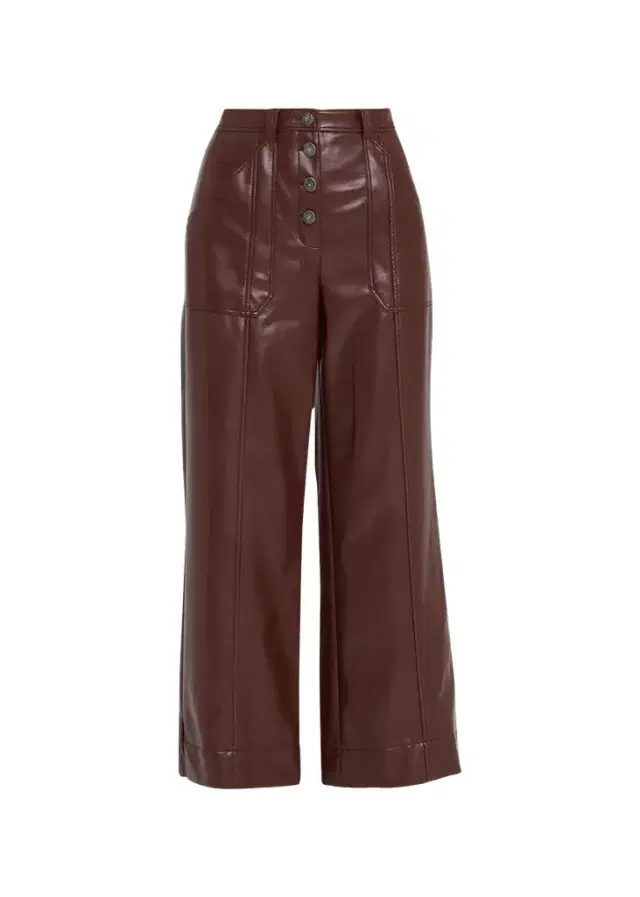 Benji Cropped Wide-Leg Faux-Leather Pants Benji Cropped Wide-Leg Faux-Leather Pants