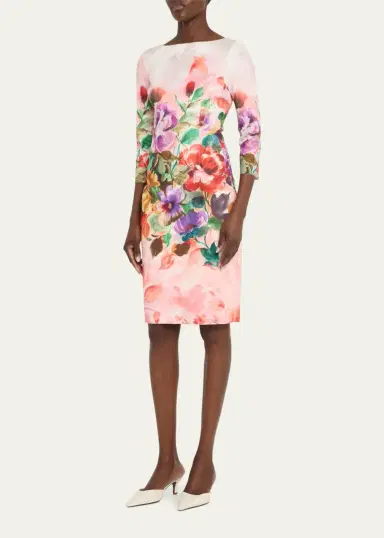 Rickie Freeman for Teri Jon Bodycon Floral-Print Scuba Dress | Thumbnail 4 Rickie Freeman for Teri Jon Bodycon Floral-Print Scuba Dress | Thumbnail 4