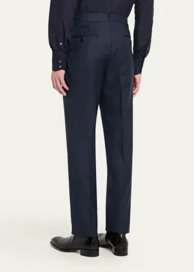 Tom Ford Men's Wool Sharkskin Flat-Front Pants | Thumbnail 7 Tom Ford Men's Wool Sharkskin Flat-Front Pants | Thumbnail 7