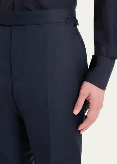 Tom Ford Men's Wool Sharkskin Flat-Front Pants | Thumbnail 9 Tom Ford Men's Wool Sharkskin Flat-Front Pants | Thumbnail 9