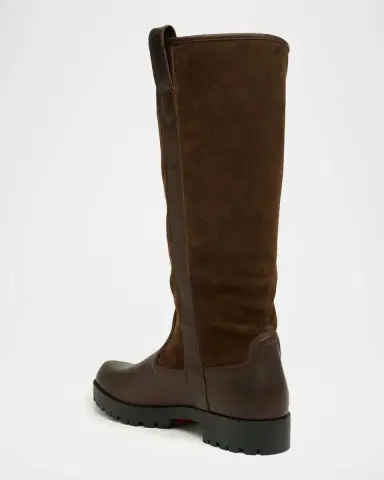 Christian Louboutin Men's Slouch Leather Lug-Sole Tall Boots | Thumbnail 2 Christian Louboutin Men's Slouch Leather Lug-Sole Tall Boots | Thumbnail 2