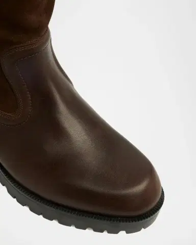 Christian Louboutin Men's Slouch Leather Lug-Sole Tall Boots | Thumbnail 3 Christian Louboutin Men's Slouch Leather Lug-Sole Tall Boots | Thumbnail 3
