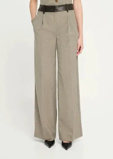 Christopher Esber Tropical Wool Leather-Waisted Wide-Leg Trousers | Thumbnail 4 Christopher Esber Tropical Wool Leather-Waisted Wide-Leg Trousers | Thumbnail 4