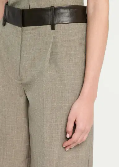 Christopher Esber Tropical Wool Leather-Waisted Wide-Leg Trousers | Thumbnail 5 Christopher Esber Tropical Wool Leather-Waisted Wide-Leg Trousers | Thumbnail 5