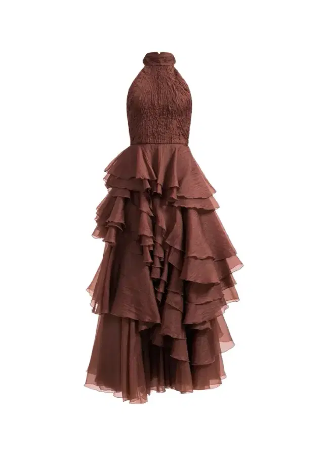 Fayette Strapless Asymmetric Tiered-Ruffle Gown Fayette Strapless Asymmetric Tiered-Ruffle Gown