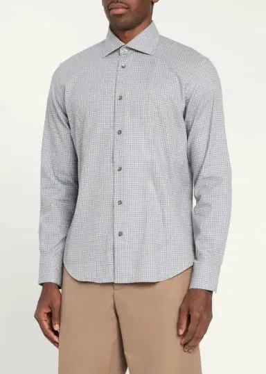 Baldassari Santini Plaid Cotton Shirt | Thumbnail 4 Baldassari Santini Plaid Cotton Shirt | Thumbnail 4