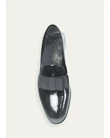 Bergdorf Goodman Men's Patent Leather Grosgrain-Bow Loafers | Thumbnail 2 Bergdorf Goodman Men's Patent Leather Grosgrain-Bow Loafers | Thumbnail 2