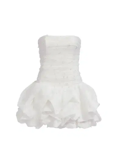 Aje Juniper Strapless Tulle Overlay Bubble Mini Dress | Thumbnail 1 Aje Juniper Strapless Tulle Overlay Bubble Mini Dress | Thumbnail 1