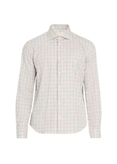 Baldassari Men's Santini Micro-Check Cotton Shirt | Thumbnail 1 Baldassari Men's Santini Micro-Check Cotton Shirt | Thumbnail 1