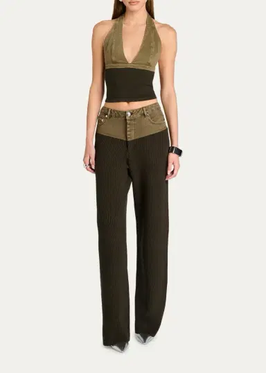 SEROYA Chani Ribbed Straight-Leg Pants | Thumbnail 2 SEROYA Chani Ribbed Straight-Leg Pants | Thumbnail 2