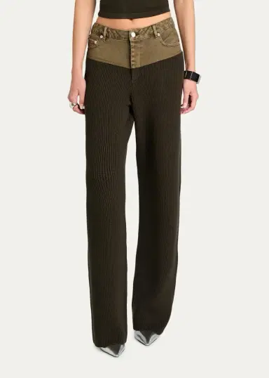 SEROYA Chani Ribbed Straight-Leg Pants | Thumbnail 4 SEROYA Chani Ribbed Straight-Leg Pants | Thumbnail 4