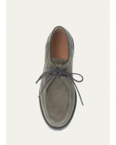 Bergdorf Goodman Men's Suede Moc-Toe Derby Shoes | Thumbnail 2 Bergdorf Goodman Men's Suede Moc-Toe Derby Shoes | Thumbnail 2