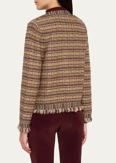 Veronica Beard Sariyah Striped Wool-Blend Knit Jacket | Thumbnail 3 Veronica Beard Sariyah Striped Wool-Blend Knit Jacket | Thumbnail 3