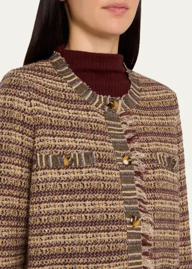 Veronica Beard Sariyah Striped Wool-Blend Knit Jacket | Thumbnail 5 Veronica Beard Sariyah Striped Wool-Blend Knit Jacket | Thumbnail 5