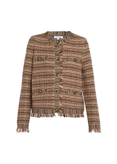 Veronica Beard Sariyah Striped Wool-Blend Knit Jacket | Thumbnail 1 Veronica Beard Sariyah Striped Wool-Blend Knit Jacket | Thumbnail 1