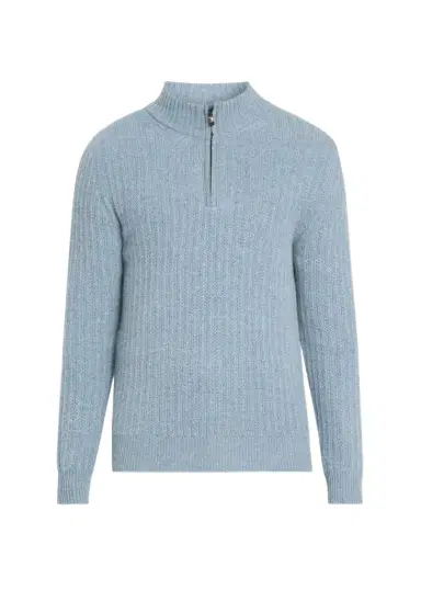 Baldassari Men's Canova Cotton Rib-Knit Half-Zip Sweater | Thumbnail 1 Baldassari Men's Canova Cotton Rib-Knit Half-Zip Sweater | Thumbnail 1