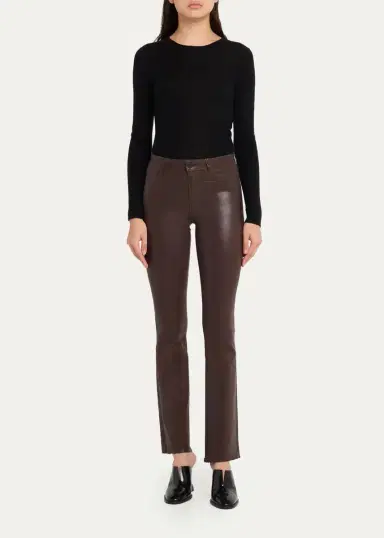 L'Agence Ruth High-Rise Coated Straight Raw Hem Jeans | Thumbnail 2 L'Agence Ruth High-Rise Coated Straight Raw Hem Jeans | Thumbnail 2