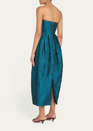 Ulla Johnson Katerina Strapless Jacquard Midi Dress | Thumbnail 3 Ulla Johnson Katerina Strapless Jacquard Midi Dress | Thumbnail 3