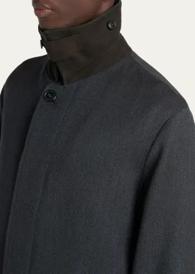 Zegna Men's Wool Melange Overcoat | Thumbnail 5 Zegna Men's Wool Melange Overcoat | Thumbnail 5