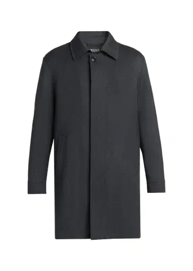 Zegna Men's Wool Melange Overcoat | Thumbnail 1 Zegna Men's Wool Melange Overcoat | Thumbnail 1
