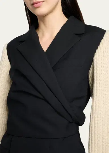 Dries Van Noten Beline Knit-Sleeves Wrap Blazer Jacket | Thumbnail 5 Dries Van Noten Beline Knit-Sleeves Wrap Blazer Jacket | Thumbnail 5