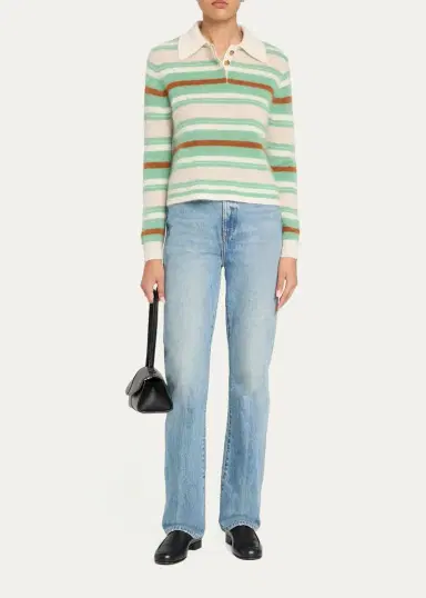 Guest In Residence Grizzly Cashmere Crop Rugby Sweater | Thumbnail 2 Guest In Residence Grizzly Cashmere Crop Rugby Sweater | Thumbnail 2