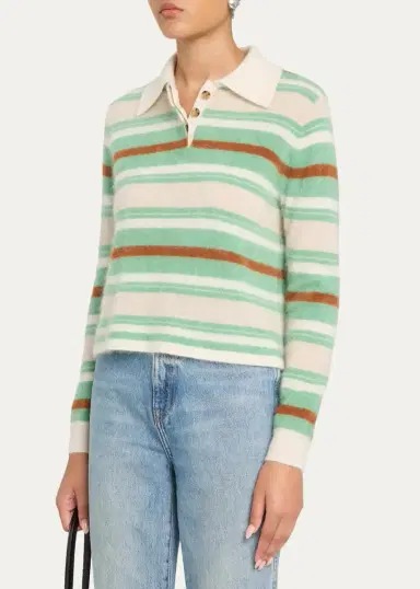 Guest In Residence Grizzly Cashmere Crop Rugby Sweater | Thumbnail 4 Guest In Residence Grizzly Cashmere Crop Rugby Sweater | Thumbnail 4
