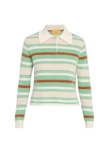 Guest In Residence Grizzly Cashmere Crop Rugby Sweater | Thumbnail 1 Guest In Residence Grizzly Cashmere Crop Rugby Sweater | Thumbnail 1